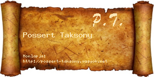Possert Taksony névjegykártya